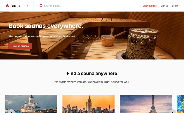 Landing page with fully updated hero element