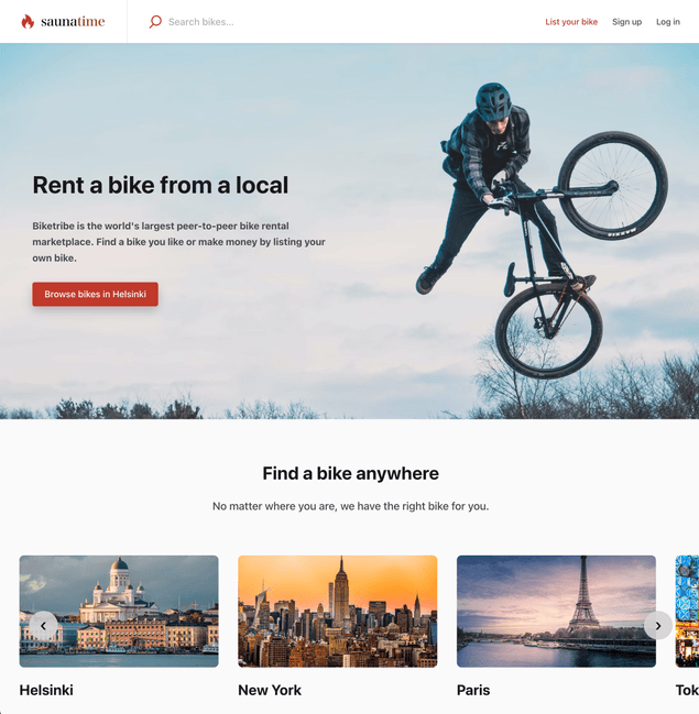 Default landing page